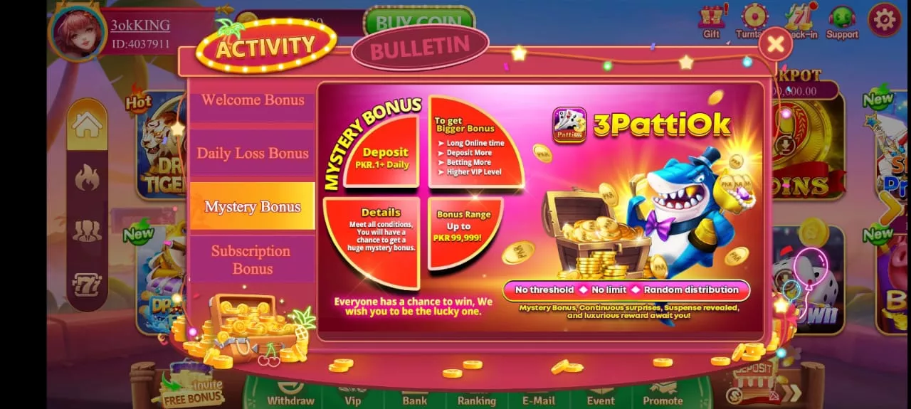 Lucky33 daily mystery bonus
